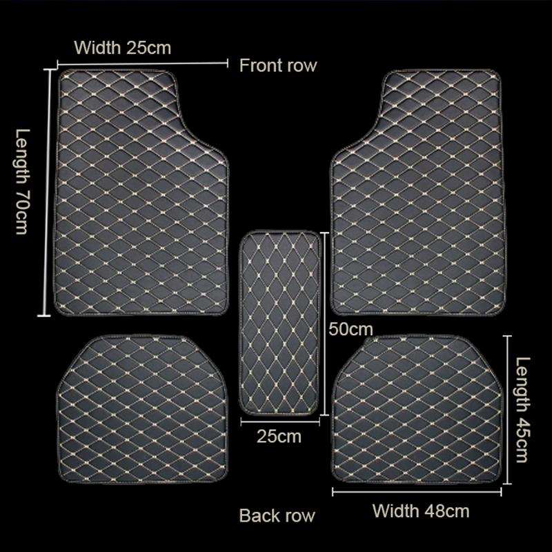 Универсальные автомобильные коврики из искусственной кожи, водонепроницаемые автомобильные коврики для ног, комплект из 5 шт., защитная пленка для салона автомобиля, аксессуары для ковров