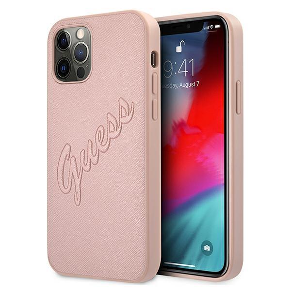 Guess Guhcp12Lrsavsrg Iphone 12 Pro Max6,7 Różowy/Pink Hardcase Saffiano Vintage Script