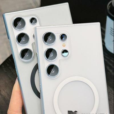 Матовый прозрачный чехол, подходящий для Samsung S25 Ultra, магнитный чехол для телефона S24plus, защитный чехол с теплоотводом S23, модный