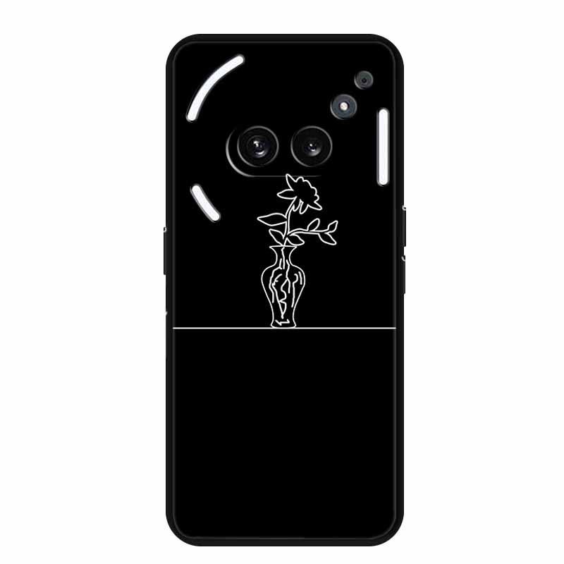 Чехол-бампер Nothing Phone 2A, светящийся в темноте, из мягкого черного ТПУ, с простым дизайном в виде линии