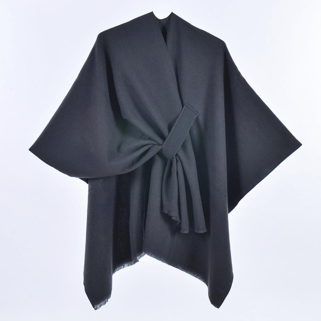 Ladies' Fashionable Warm Cloak, Double-sided Solid Color Slit, Imitation Cashmere, Draped Over Shawl