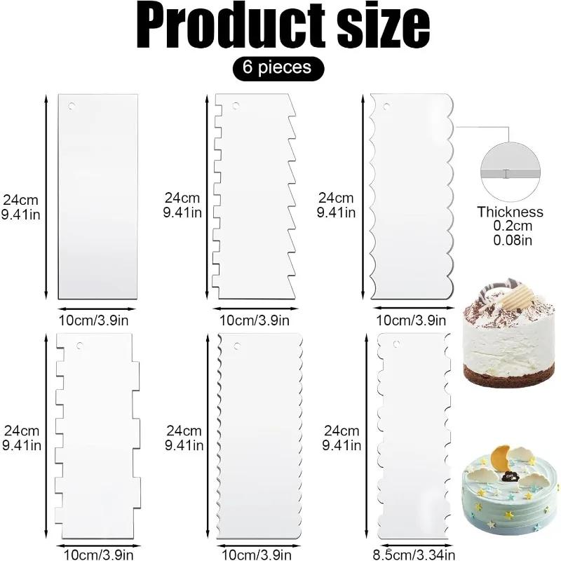 Transparent Cream Scraper Cake Making Frosting Scraper Rectangular Acrylic and Plastic Cake Baking Tool Cake Decorating Tools