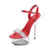 Ladies Stiletto Shoes Sexy Transparent Crystal Slippers Wedding Shoe Banquet 190 Series 14.5cm Heel 4.5cm Platform LFD