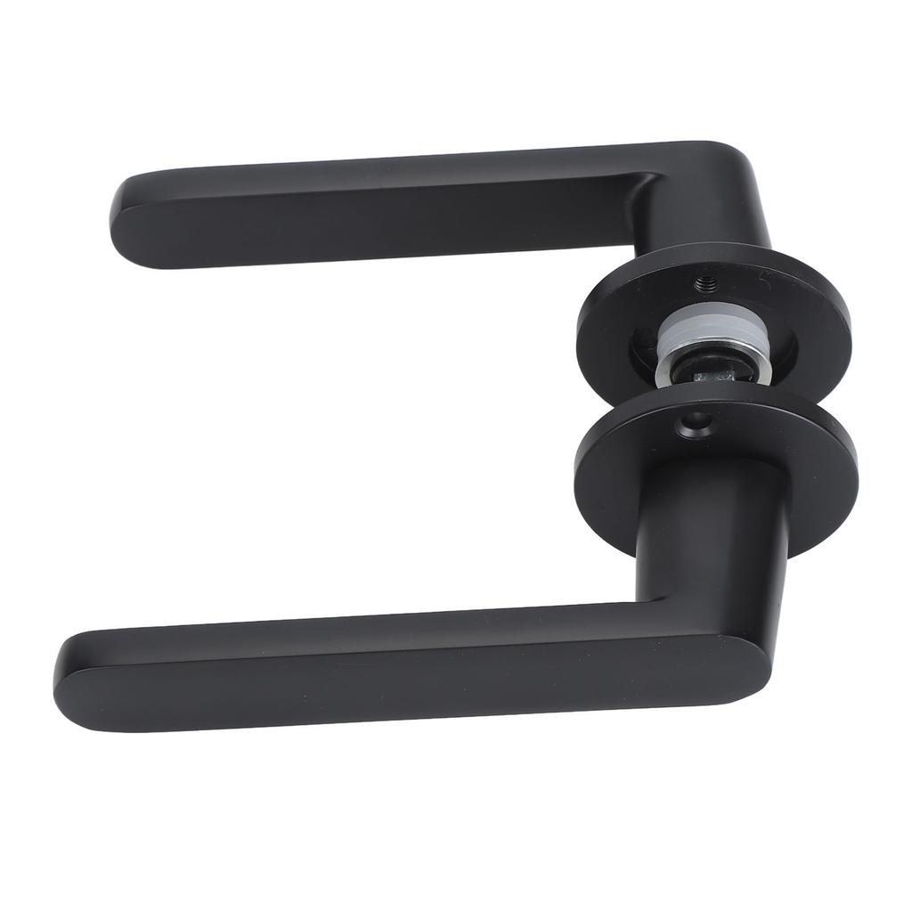 Silent Door Handle Set with Installation Parts Split Type Pure Copper Core Door Entry Locks for Indoor Bedroom Black