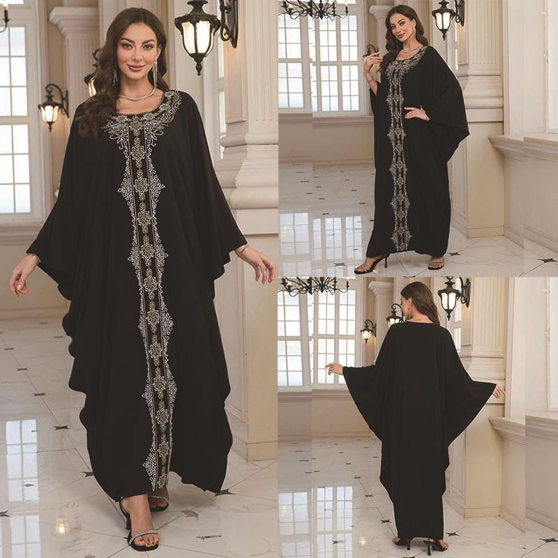 2025 European & American Cotton Embroidered Beach Cover-up Robe Style Dress