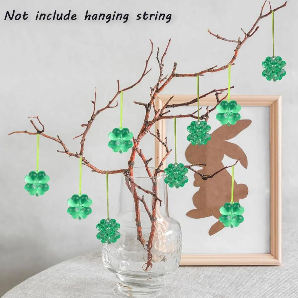 Non-Toxic 30/50Pcs Green Acrylic Lucky Leaf Ornaments St Patricks Day Shamrock Decor Vase Filler Table Scatter