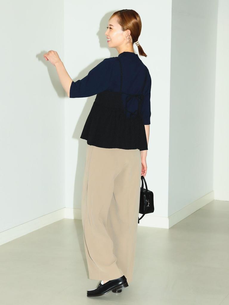B:MING LIFE STORE by BEAMS / S/S Shirts & Blouses B:MING by BEAMS Jacquard Peplum Camisole Women's Black Small