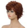 Женский синтетический парик для женщин, короткие вьющиеся волосы с челкой, красно-коричневый парик для ежедневного использования, парики из высокотемпературного волокна