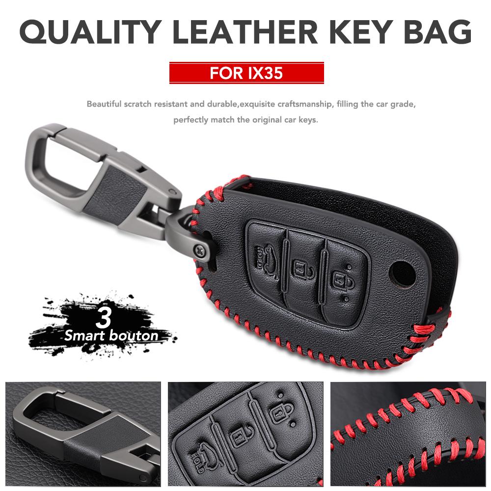 Кожаный автомобильный держатель для ключей, чехол для Hyundai i20 i30 IX25 IX35 Tucson Verna Solaris Elantra Accent