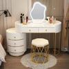 Pink White Vanity Table Women Luxury Nail European Big Stool Study Dressing Table Organizer Mesa De Maquillaje Home Furniture