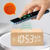 Multifunctional Fast Charging Wood Temperature and Humidity Wireless Charging Perpetual Calendar Clock Sleep Alarm Clock Creative Electronic Clock