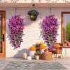 Durable Artificial Morning Glory Hanging Flowers UV Resistant Fake Garland for Home Garden Wedding Outdoor Party Decor