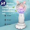 Портативный ручной вентилятор с подсветкой, 3 скорости, питание от батареи, USB перезаряжаемый мультяшный дизайн, карманный мини-вентилятор для путешествий, персональный кондиционер