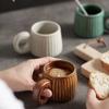 250ml Rough Pottery Coffee Cup Nordic Retro Handmade Ceramic Mugs Personality Water Tea Cup Pull Flower Latte Breakfast Cups