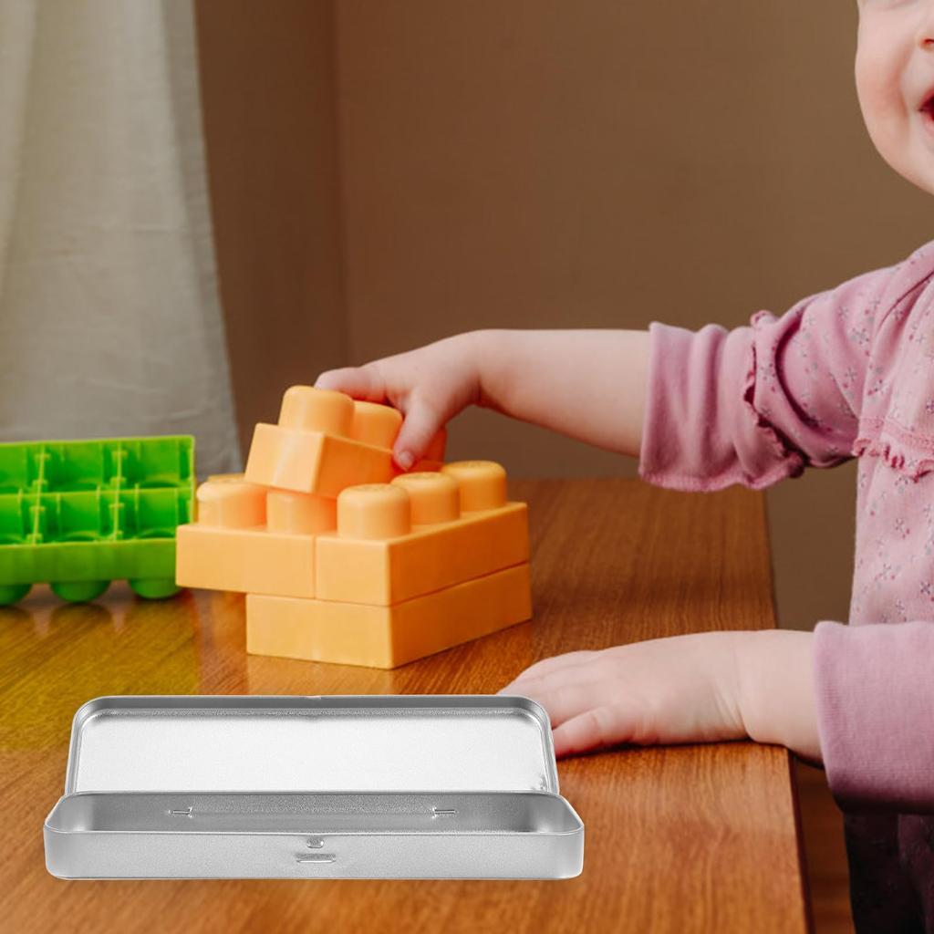 EXCEART Жестяная пенал-коробка, Прямоугольная однослойная металлическая пенал-коробка из жести, Простой дизайн для студентов, Хранение канцелярских принадлежностей, 8,07" x 2,36" x 0,79"