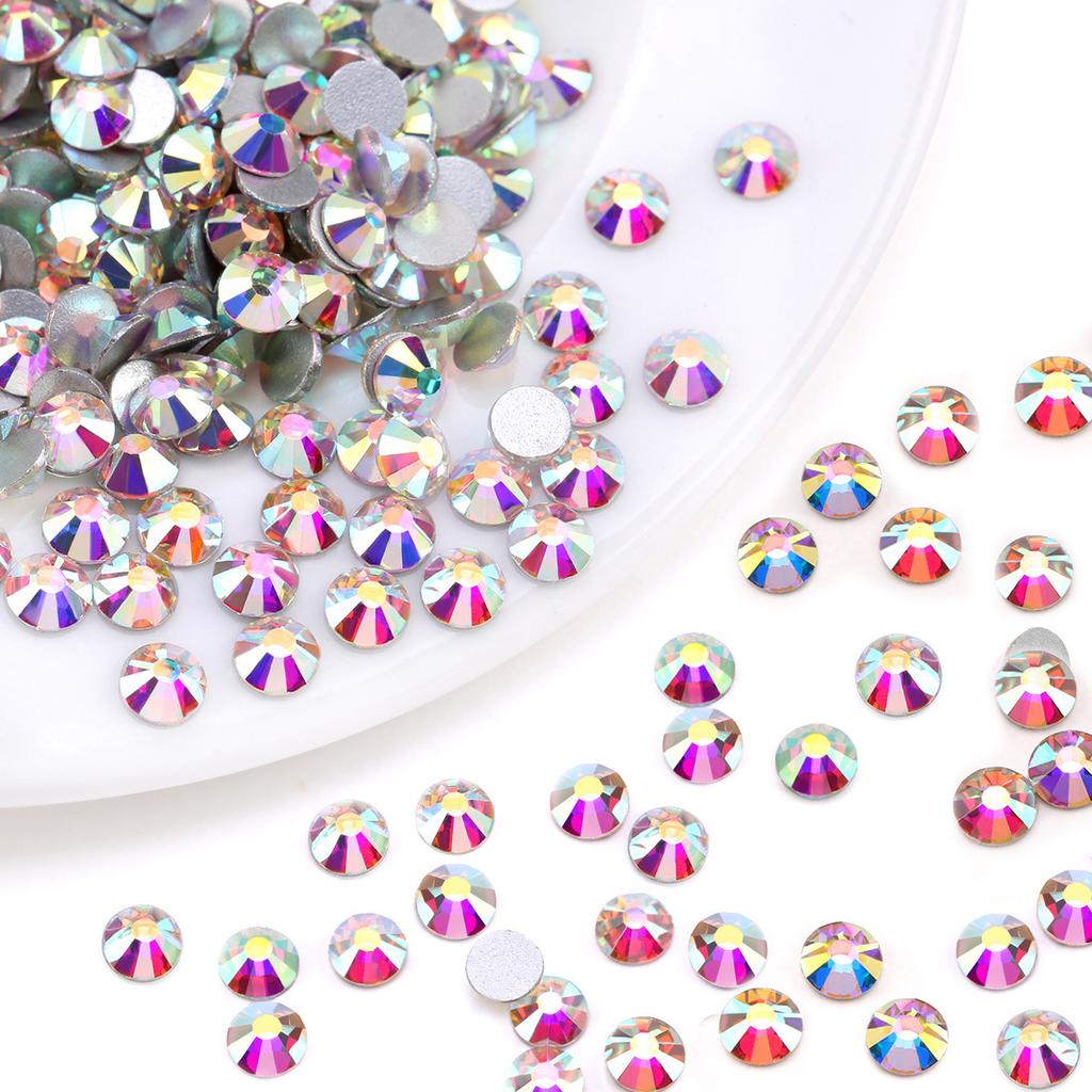 Pujiang Crystal Rhinestone Glass Flat Bottom Diamond Clothing Accessories Round Nail Drill Diy Stud Earrings Bag Sticker Drill