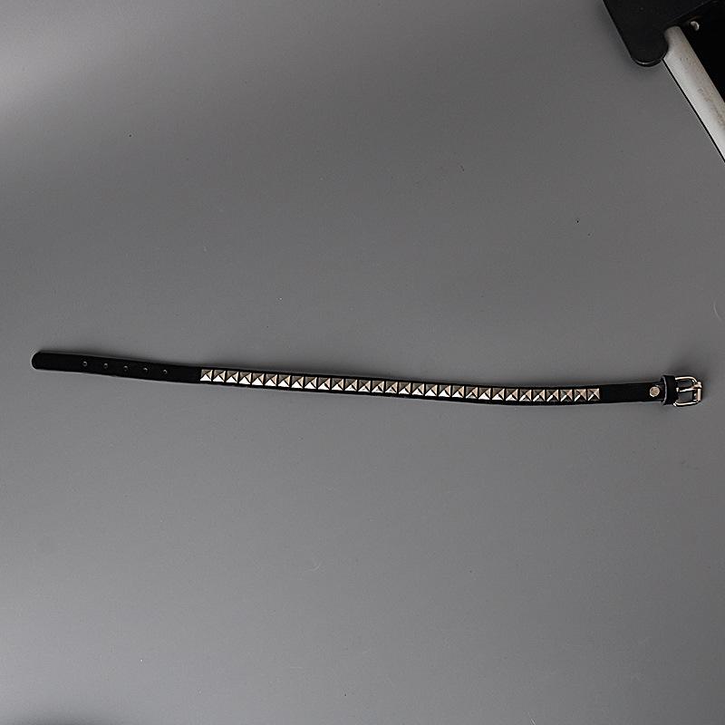 Gothic Punk Style Riveted PU Leather Choker Necklace for Women, Personalized Harajuku Neck Chain, In Stock.