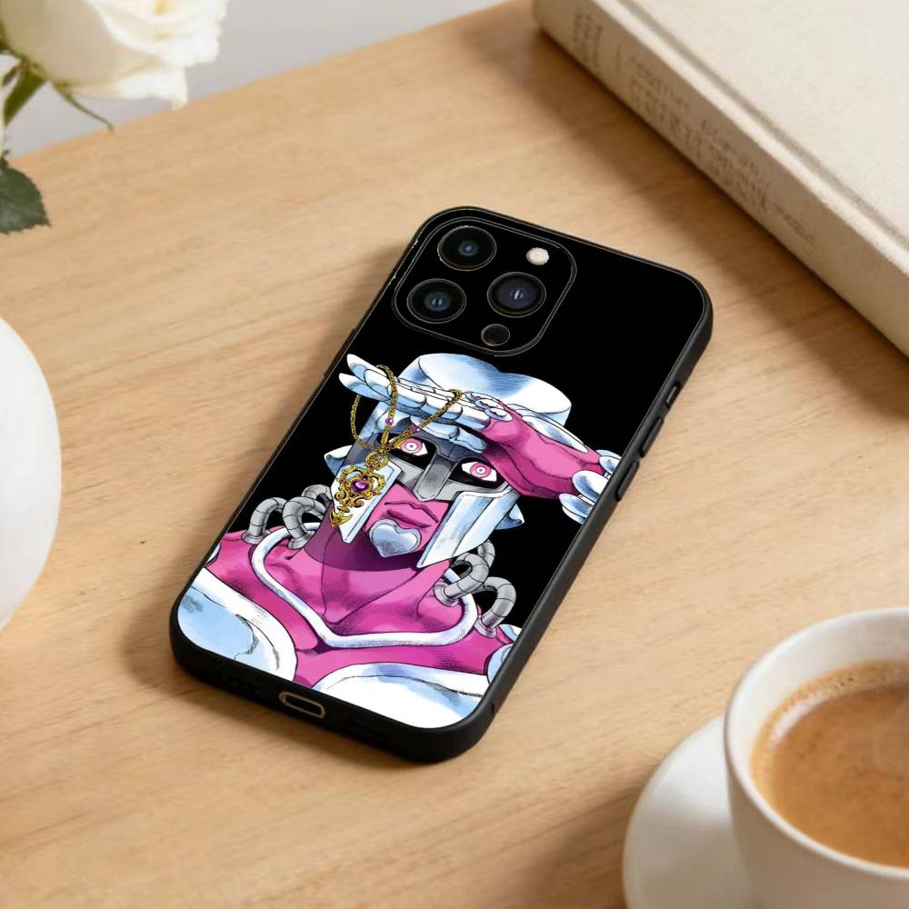 Чехол для телефона с аниме JoJo's Bizarre Adventure для iPhone 16, 15, 14, 13, 12, 17, Pro Max, Plus, силиконовый, черный