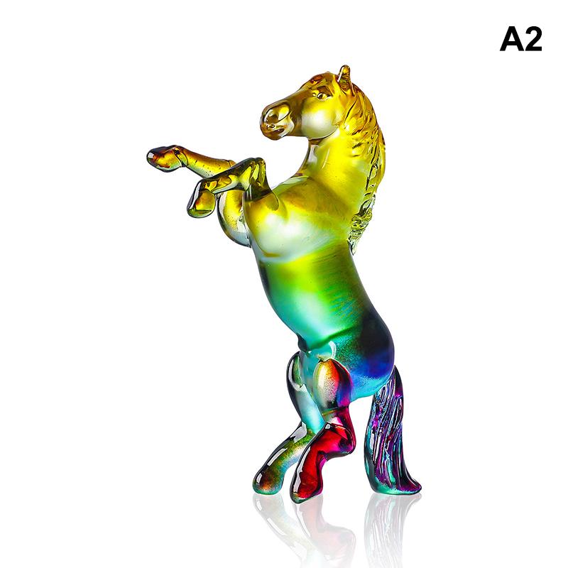 2026 Zodiac Horse Statue Feng Shui Collection Crystal Light Luxury Horse Sun Catcher Ornament Home Desktop Decoration