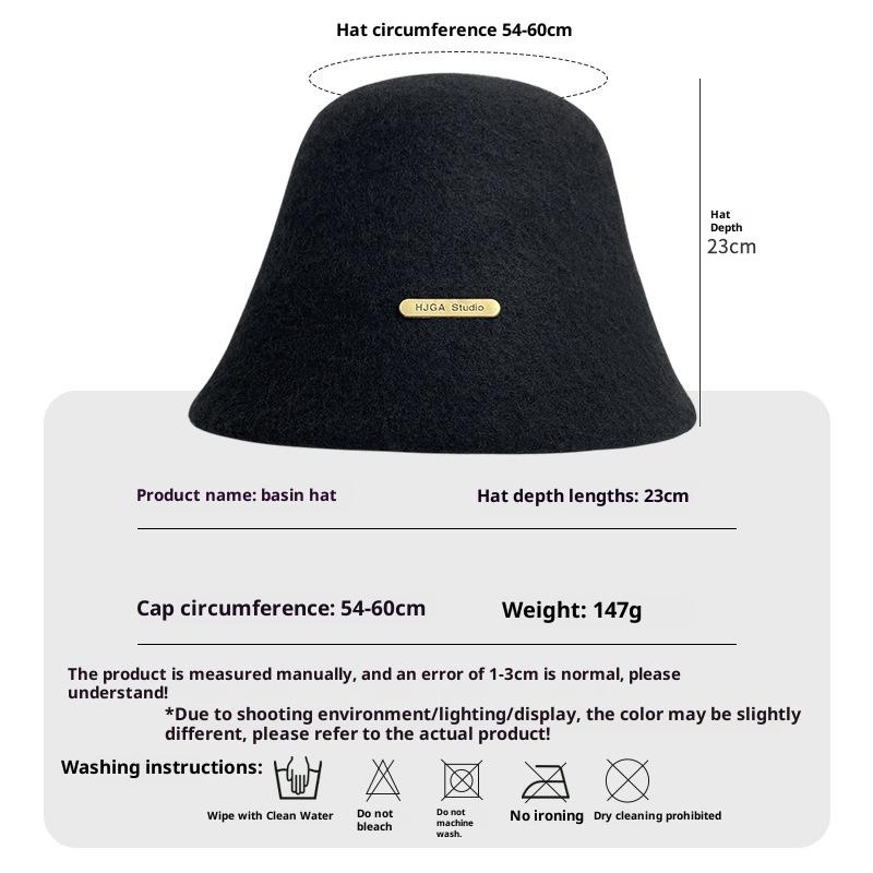 1pc Winter Warm Casual Felt Bucket Hat for Women,Solid Color Versatile Knitted Skullcap,Suitable for Daily Wear,Gift Winter Warm