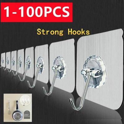 100/50/10/2 шт. держатель прочная прозрачная вешалка на присоске дверная швабра крючки для халатов