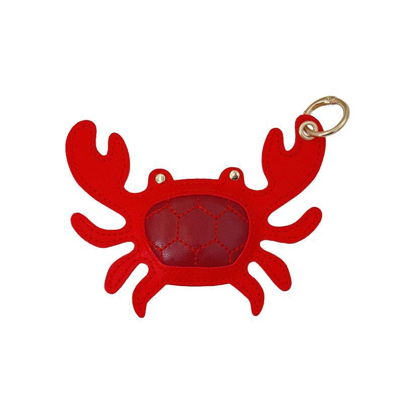 Stylish Pu Leather Summer Beach Style Keychain Sea Animal Bag Charm Lobster Crab Bag Accessory