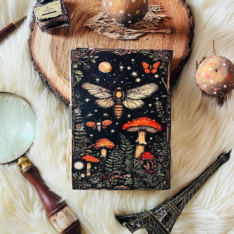 Large Leather Grimoire Journal: Tree of Life Book of Shadows