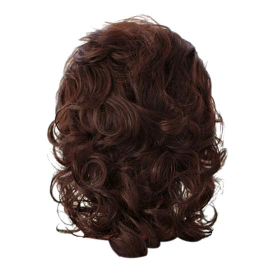 Женский короткий вьющийся парик с челкой, пушистые натуральные шелковистые высокотемпературные волокна, дамы среднего возраста, мама, черные, коричневые синтетические волосы