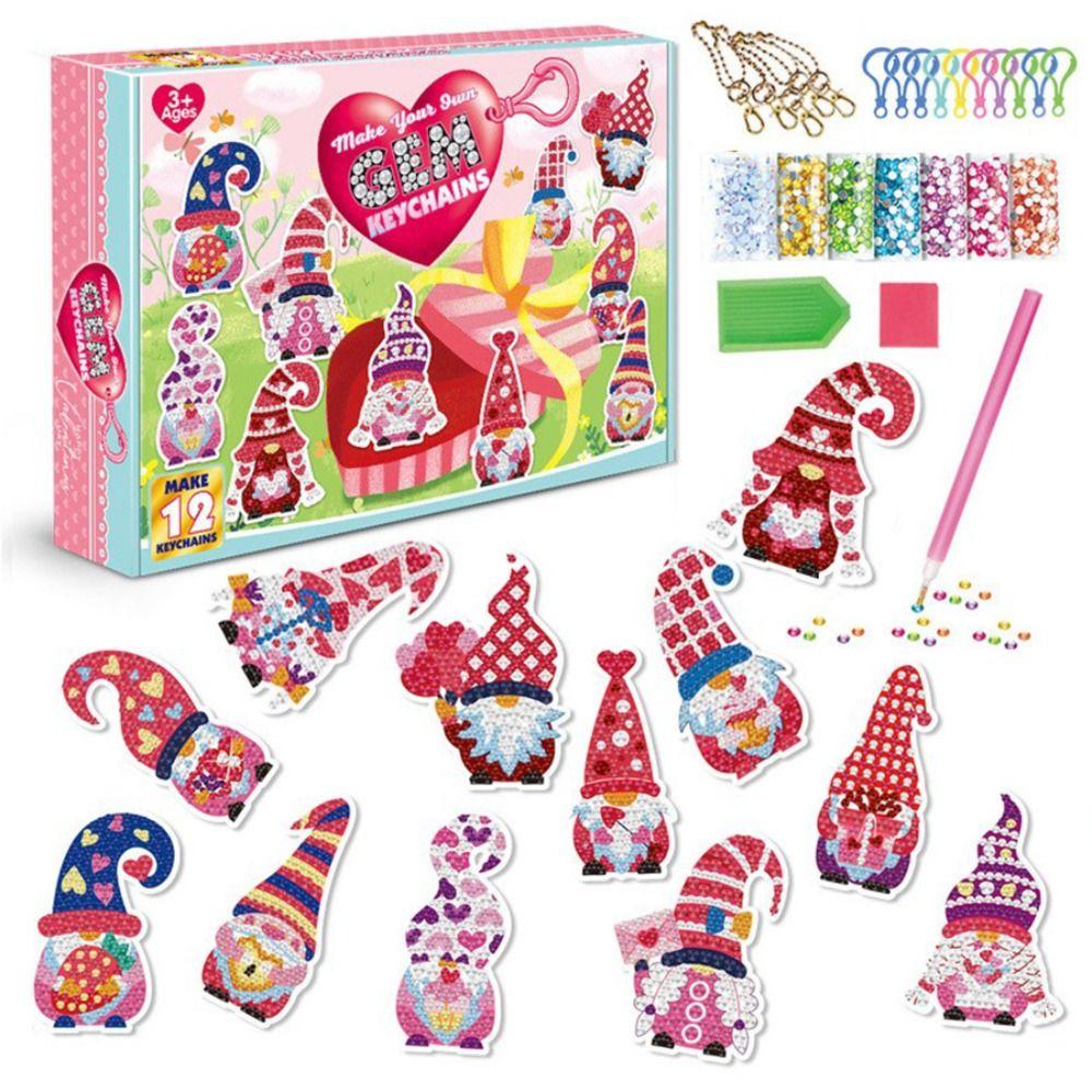 Cartoon Design  Painting Set Handmade Craft DIY Key Chain Pendant  Children's Art