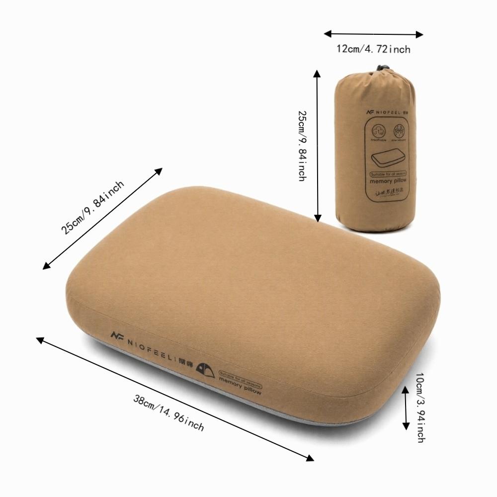 Compact Memory Foam Pillow Removable Backpacking Pillow Portable Travel Pillow Hiking