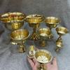 Медный подсвечник для лампадки с топленым маслом: Высокий, для использования твердого/жидкого масла, утолщенный подсвечник для подношений на буддийский алтарь.