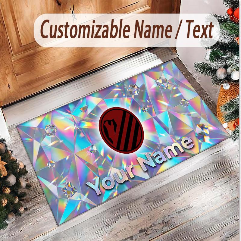Personalized Crystal Velvet Carpet Atletico Madrid FC Pattern Non Slip Floor Rug