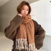 Autumn and Winter New Milk Fleece Scarf High-end Women's Versatile Shawl Plaid Thickened Scarf