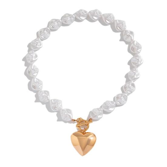 Ожерелье с подвеской в виде сердца, ожерелье на ключицу из неправильных искусственных жемчужин, браслет, массивное ожерелье-чокер, романтическое украшение, подарок для нее