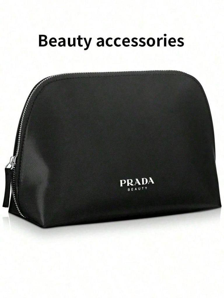 Prada Черная Нейлоновая Сумка-Косметичка, Женская Портативная Косметичка на Молнии, Дорожная Сумка-Органайзер для Туалетных Принадлежностей