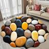 3D Floral Area Rug Fish Pebbles Living Room Rug Decorative Flower Floor Mat with Non-Slip Backing for Bedroom Entrance Kitchen Bathroom