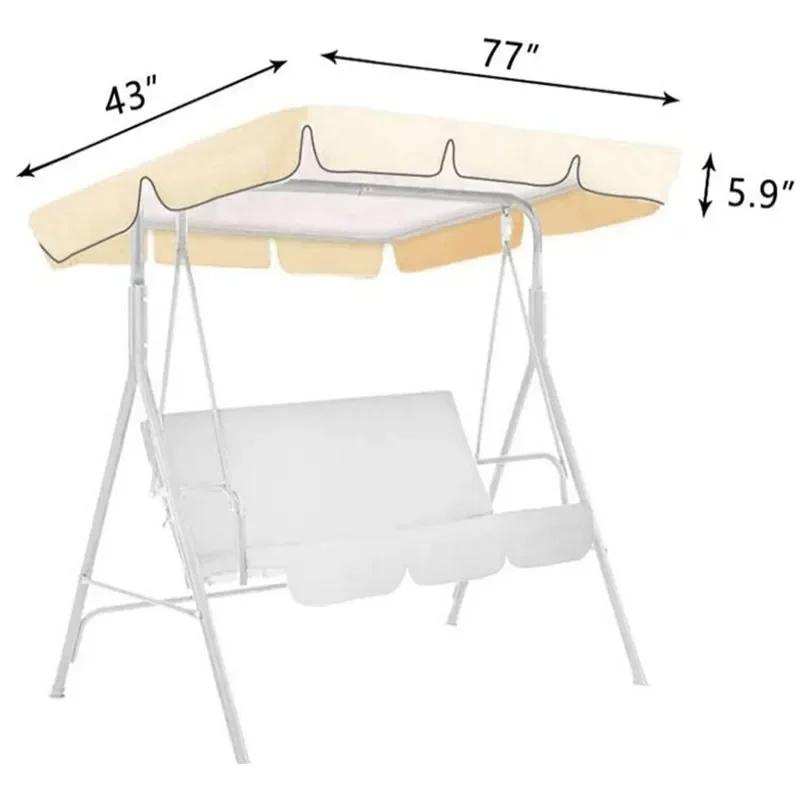 New Outdoor Swing Canopy Chair Top Cover Canopy UV Sun Water Proof for Patio Yard Seat Hammock Canopy Dustproof Cover