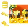 Charming Bee Festival Yellow Gingham Dot And Stripe Burlap Ribbon For Event Decoration And Gift Wrapping