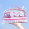 Pencil Case Double Layer Large Capacity Pen Bag Cartoon Portable Pencil Box School Student Supplies Stationary Organizer