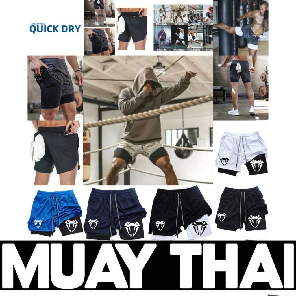 Snake Muay Thai Kick Boxing MMA Shorts Spider Men Women Unisex Double Layer Quick Dry Breathable Training Sport Gym Fitness Workout