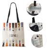 Cat Cartoon Shoulder Bag Reusable Shopper Kawaii Canvas Tote Bag Women Haajuku  High Capacity Casual Folding Handbag