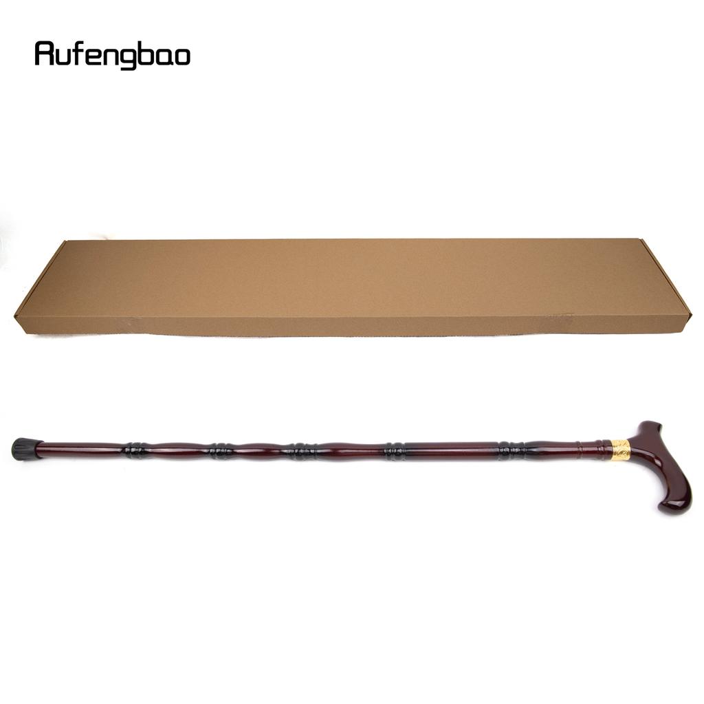 Red Wooden Single Joint Fashion Walking Stick Decorative Cospaly Cane Halloween Mace Crutch Wand Crosier 92cm