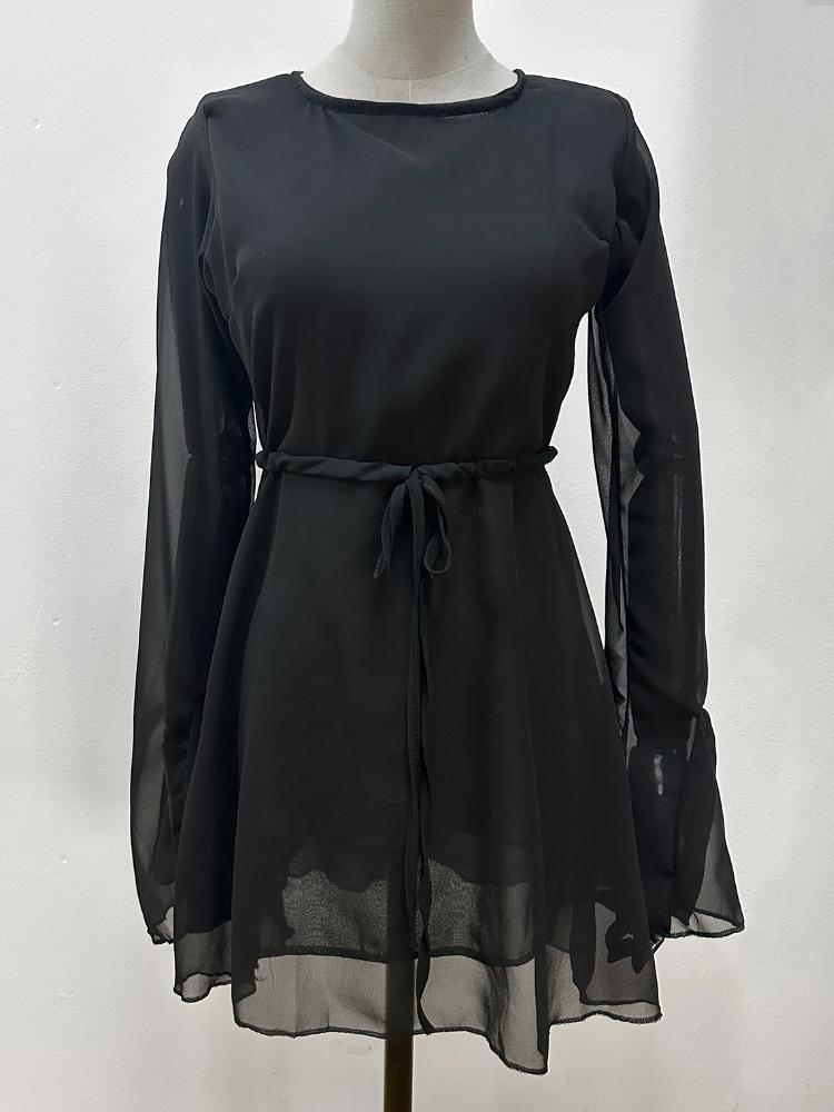 Элегантное черное цельное платье с открытой спиной, женское сетчатое лоскутное сексуальное тонкое платье, женское мини-платье на шнуровке с оборками, вечерние