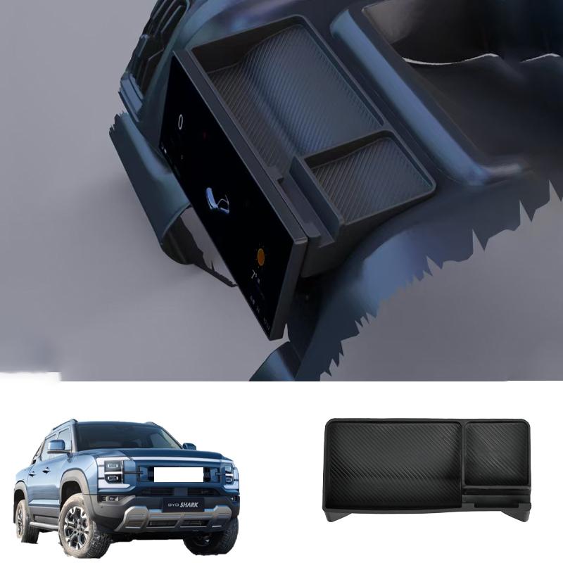 Central Control Instrument Screen Rear Storage Box Silicone For BYD Shark 6 Behind Armrest Storage Box Car Accessories (For LHD)