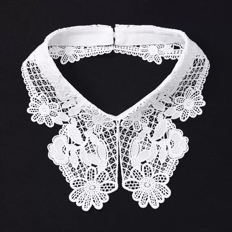 Fashion Lace White Fake Collar Women Detachable Collars for Women Black Lapel False Collars Woman Tie Clothes Accessories