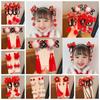 Tassel Chinese New Year Headwear Flower Hanfu Hair Sticks Sweet Red Bow Hairpin  Baby