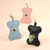 Pu Leather Pet Trash Bag Collection Bag Poop Bag Bone-shaped Convenient Bag Goes Out the Beautiful Fashion Hanging Bag Accesso