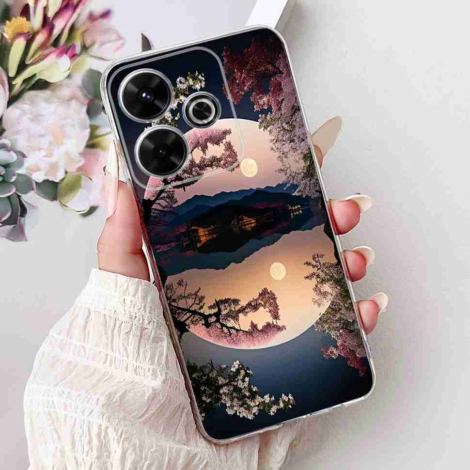 For Xiaomi Redmi 13 4G Case Fashion Girl Flower Silicone Soft TPU Shockproof Cover Coque For Redmi13 redemi13 Bumper Phone Case