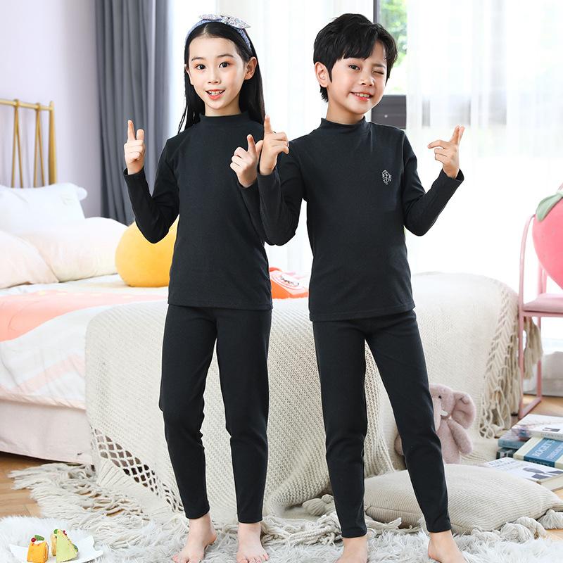 Children's Fall and Winter Warm Set Warm Long-sleeved Top + Warm Pants 2-piece Set