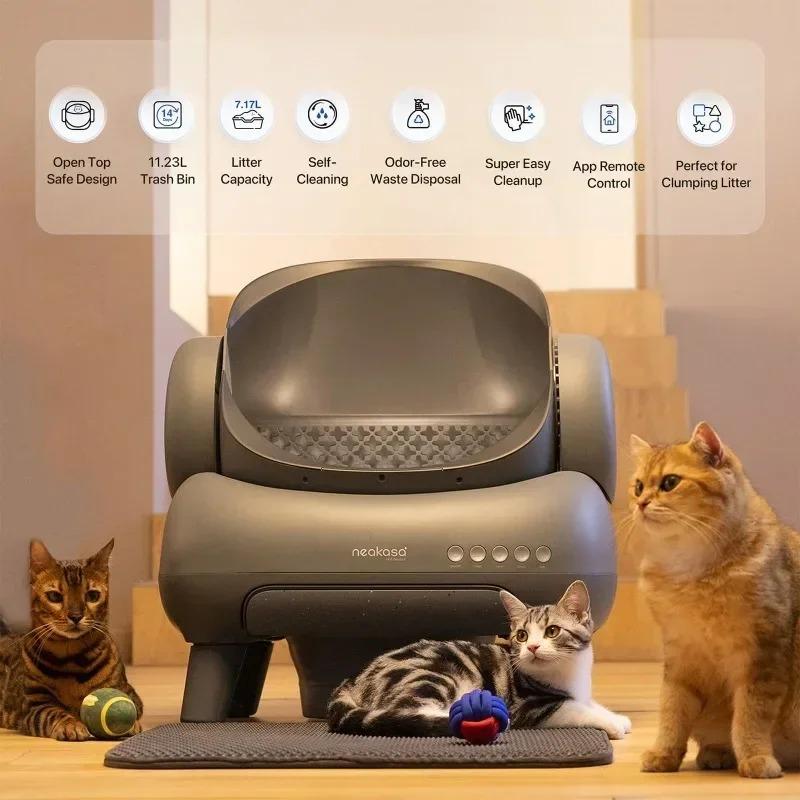 Smart Automatic Self-Cleaning Cat Litter Box - Large Space, Open-Top, Odor Eliminator, Suitable for Overweight Cats
